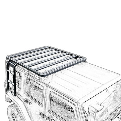 200 kg Ladekapazität Custom Stahl Aluminium Schwarzes Dachregal für Jeep Wrangler JK High-