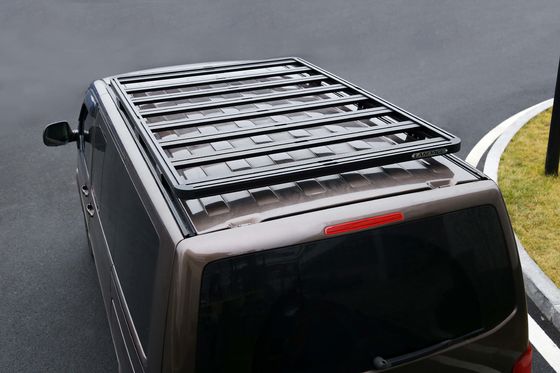 Schwarze Multivan-Streifenbalken Korb Flachplatten aus Aluminiumlegierung Dachregale für Volkswagen