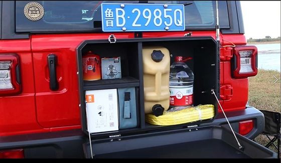 Elektroplattierung Offroad Aluminiumlegierung Außenzubehör für Jeep Wrangler JK JL JT TANK 300 Tail Gate Storage Box