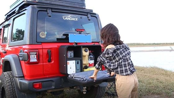 2016-2018 Landace 4x4 Außenzubehör Hinterhalte Aluminium-Speicherwerkzeugbox für Jeep