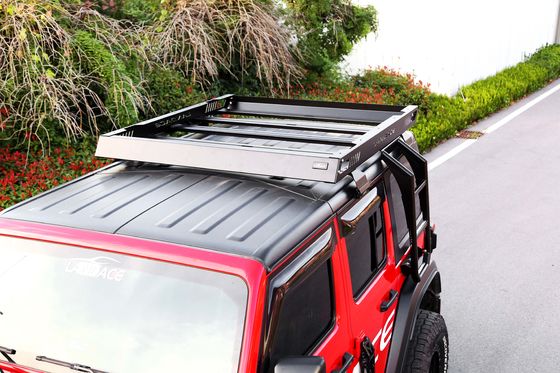 Hochschwarz-Pulver beschichtet Aluminiumlegierung Dach Cargo Carrier Korb für Jeep Wrangler