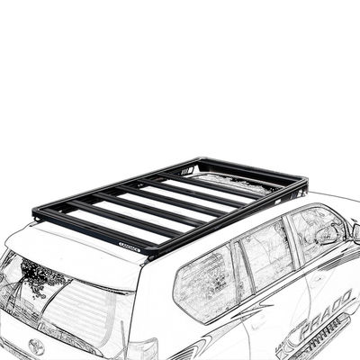 Custom Logo Schwarzes Aluminium Dachregal für LC300 LC200 LC76 LC150 für Abenteuerfahrzeuge