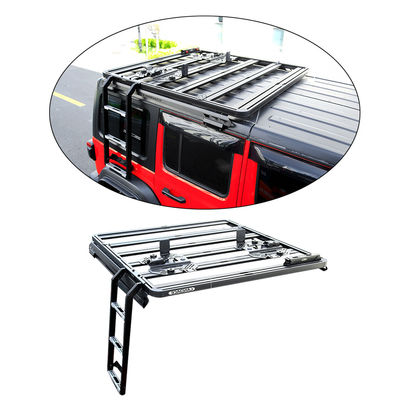 Schwarze Universelle Aluminium-Dachkletterleiter für Offroad-Auto für Jeep Wrangler 4X4