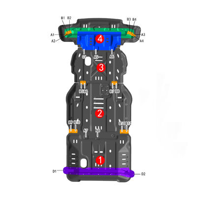 Universal Montage Autoteile 4x4 Zubehör Motor Abdeckung Ram 1500 Skid Plate Grau