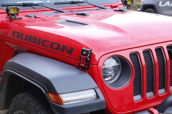 Jeep Wrangler Locking Hood Schlösser Kit mit Heavy Duty Aluminiumlegierung Rot und Schwarz