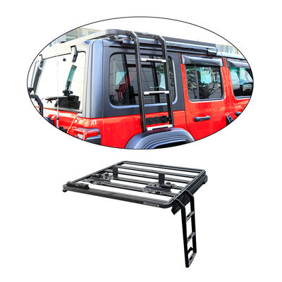 Pulverbeschichtete 4x4 Offroad-Seitenleiter für universelle Flachplattform Aluminium-Auto-Dachregal