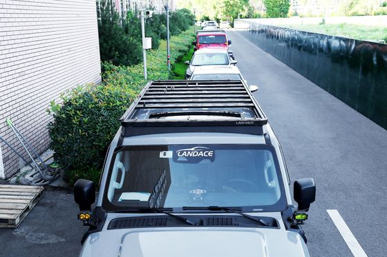 Landace-Logo 4x4 Fahrzeug Außenzubehör Aluminium Windverkleidung Dachträger Tray Plattform Gepäckhalter für Tank 300 Schwarz