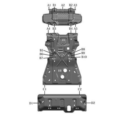 Aluminium Brennstoffbehälter Übertragung Fall Skid-Platte für Toyota Fortuner Original Auto Matching