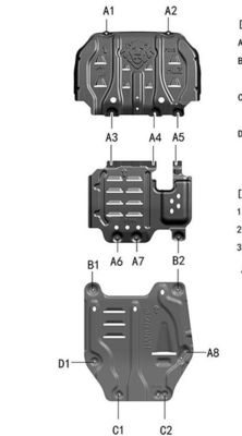 Ford Everest Undercar Shield Aluminiumlegierung Unterkörperschutz