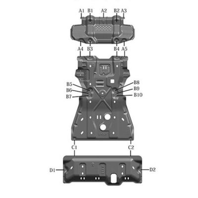 2.5mm Aluminiumlegierung unter Fahrzeugschutz Motor Schutzplatte für Toyota Fortuner