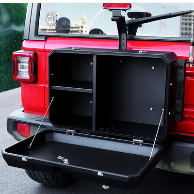 2021- Jeep Wrangler Schwarze Aluminium-Pulver-beschichtete hintere Seitentür Außenlagerbox