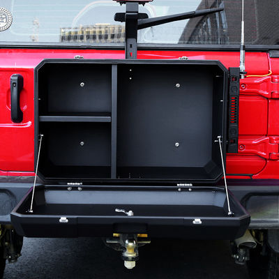 2021- Jeep Wrangler Schwarze Aluminium-Pulver-beschichtete hintere Seitentür Außenlagerbox