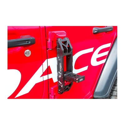 Schwarze CNC-bearbeitete Autotürschritte für Jeep Wrangler JL JK Klappbare harte Anodisierung