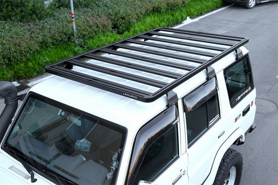 Flat-Roof-Racks Plattform Gepäckgetriebe Halter für Fahrräder für Toyota LC 76 Land Cruiser in Schwarz