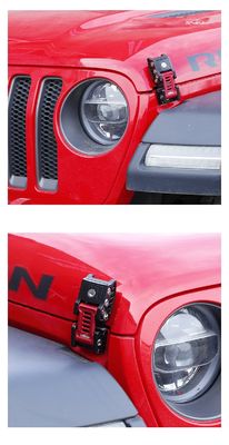 Maßgeschneiderte Größe Rot schwarz Schleusenverschluss Kapuze Fang Schleusen Kit für Jeep Wrangler JK J