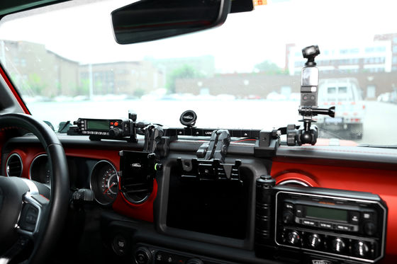 Jeep Wrangler Telefon GoPro CB Mikrofon und DSLR-Kamera-Halter mit geometrischem Design
